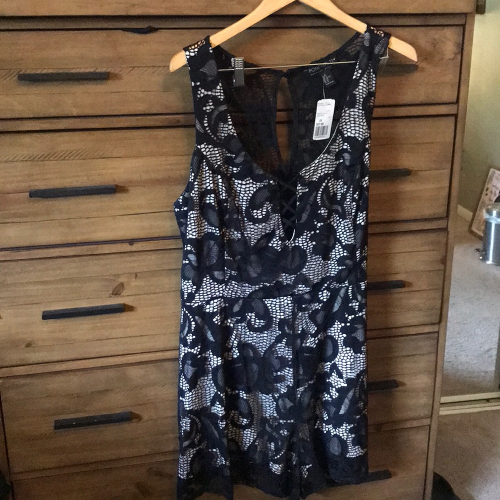 Lacy Forever 21 Black Romper